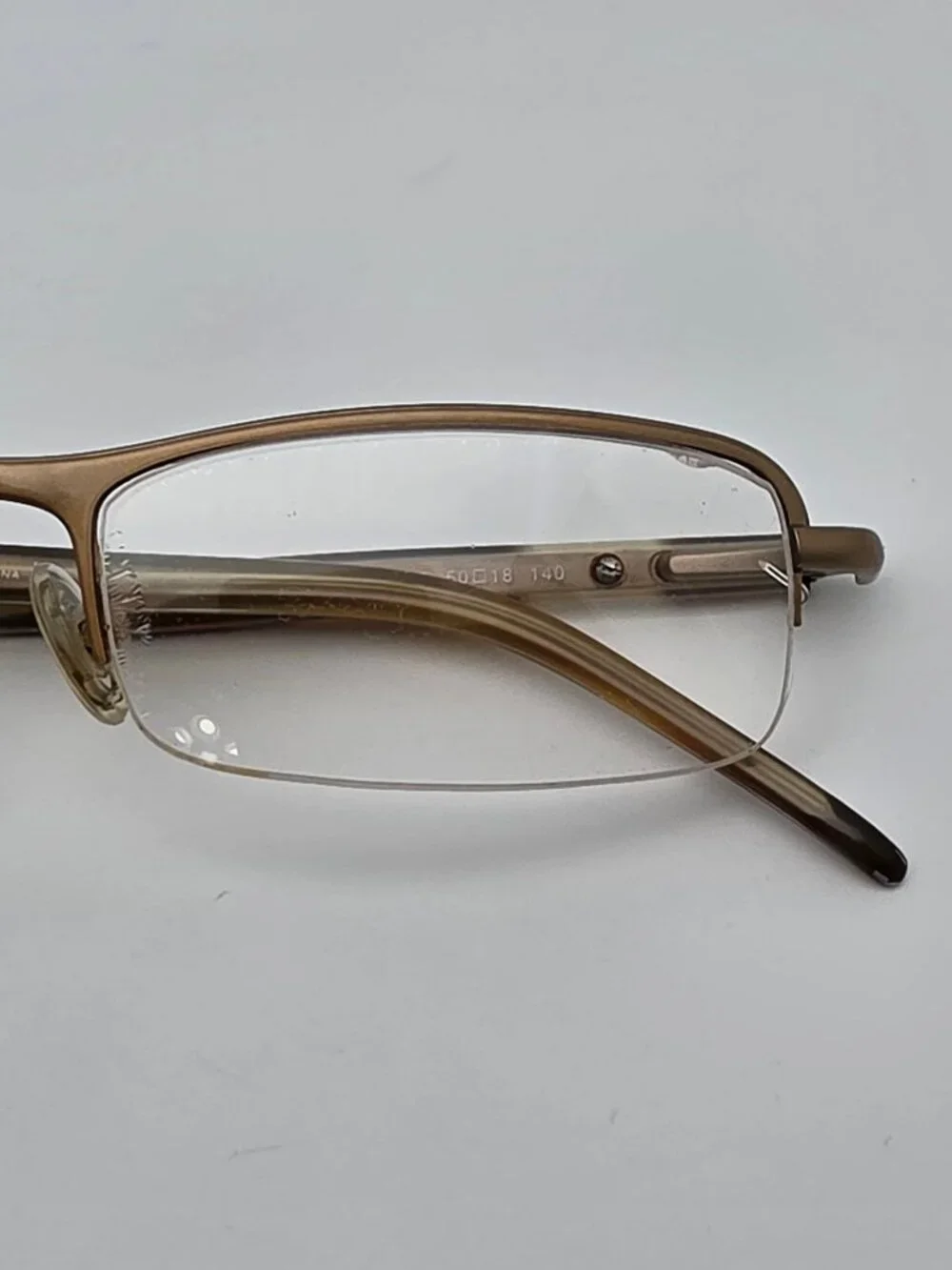 Ray-Ban RB8612 1065 Gold Sand Titanium Semi Rimless Eyeglasses Frame w Case 50mm